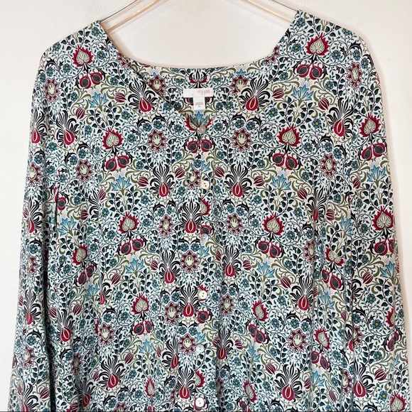 J. Jill Women's Multicolored Paisley and Floral Print Blouse XL - Picture 3 of 11